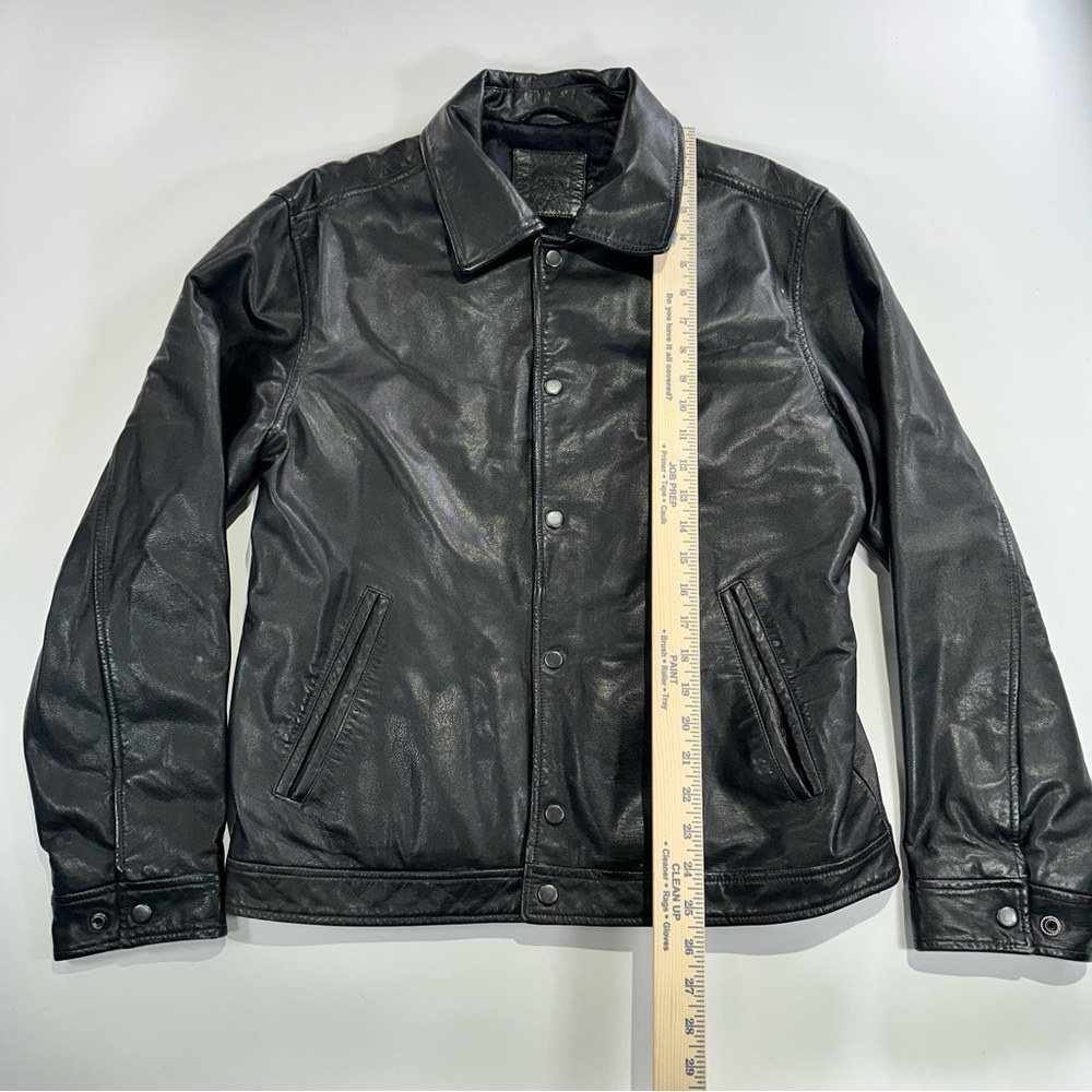 J Crew women leather jacket everyday black large - Picture 10 of 12